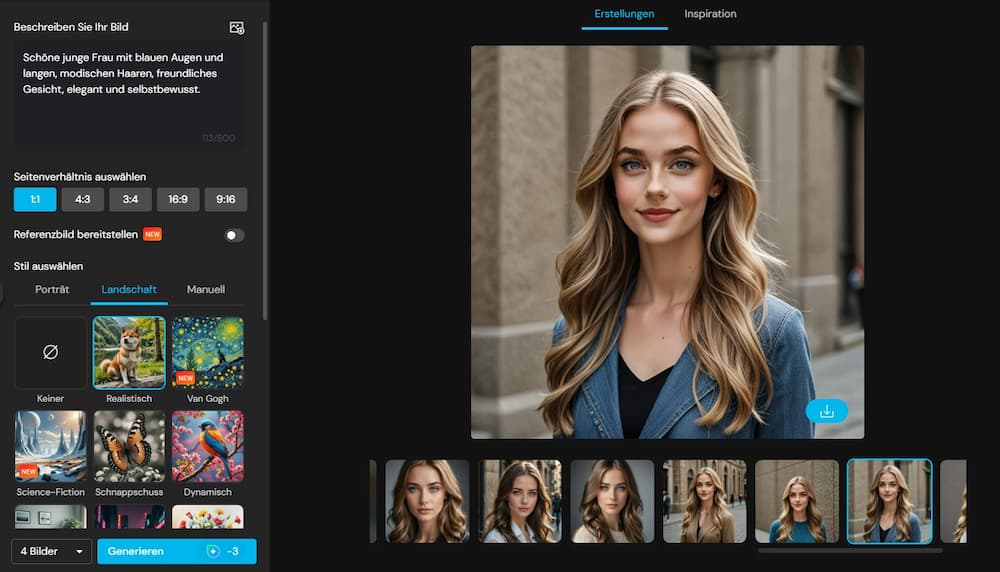 MyEdit - KI-Freundin per Texteingabe erstellen